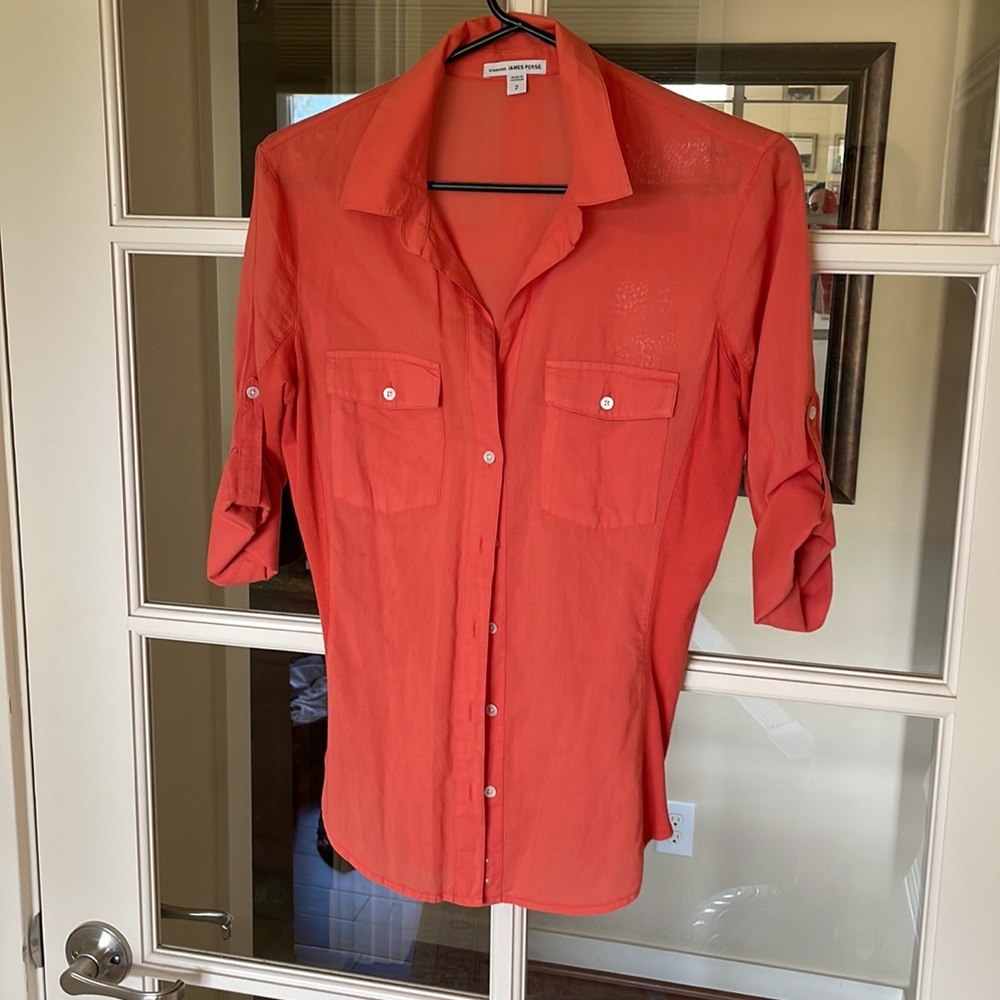 James Perse top. Size 2. Tangerine. Like new.